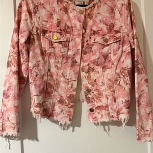 Liverpool Pink Floral Denim Jacket